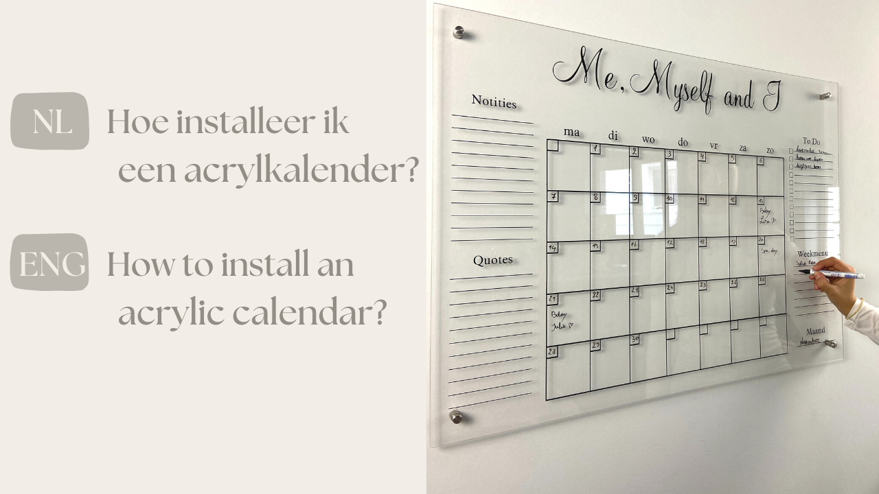 Video laden: Zie hier de montagevideo van hoe je een acrylkalender ophangt.hang je een acrylkalender op